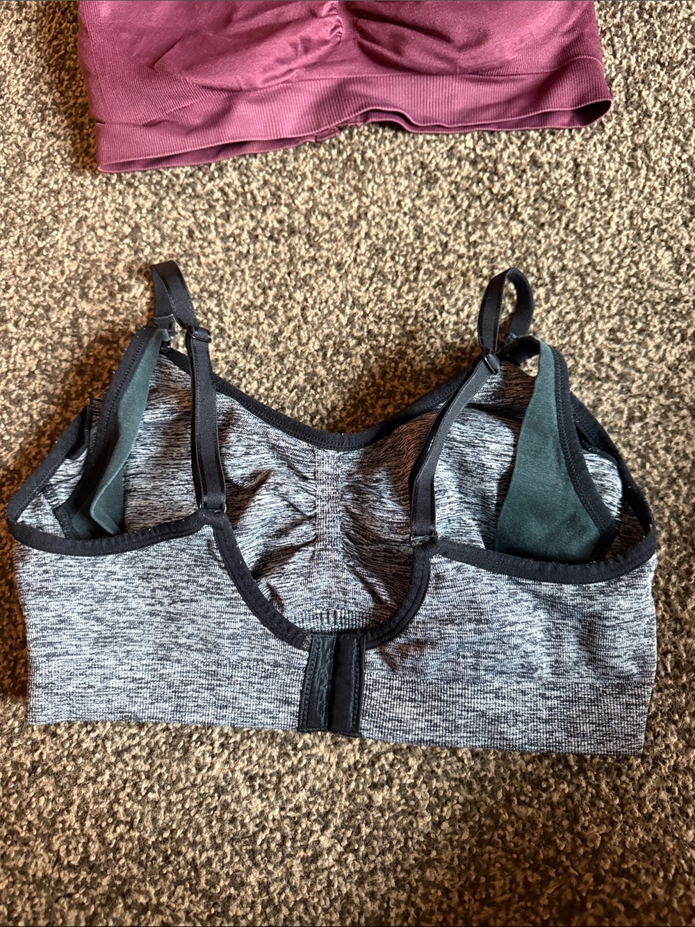 Motherhood Maternity Wireless Nursing Bralette in Plum and Heather Gray - Picture 6 of 8
